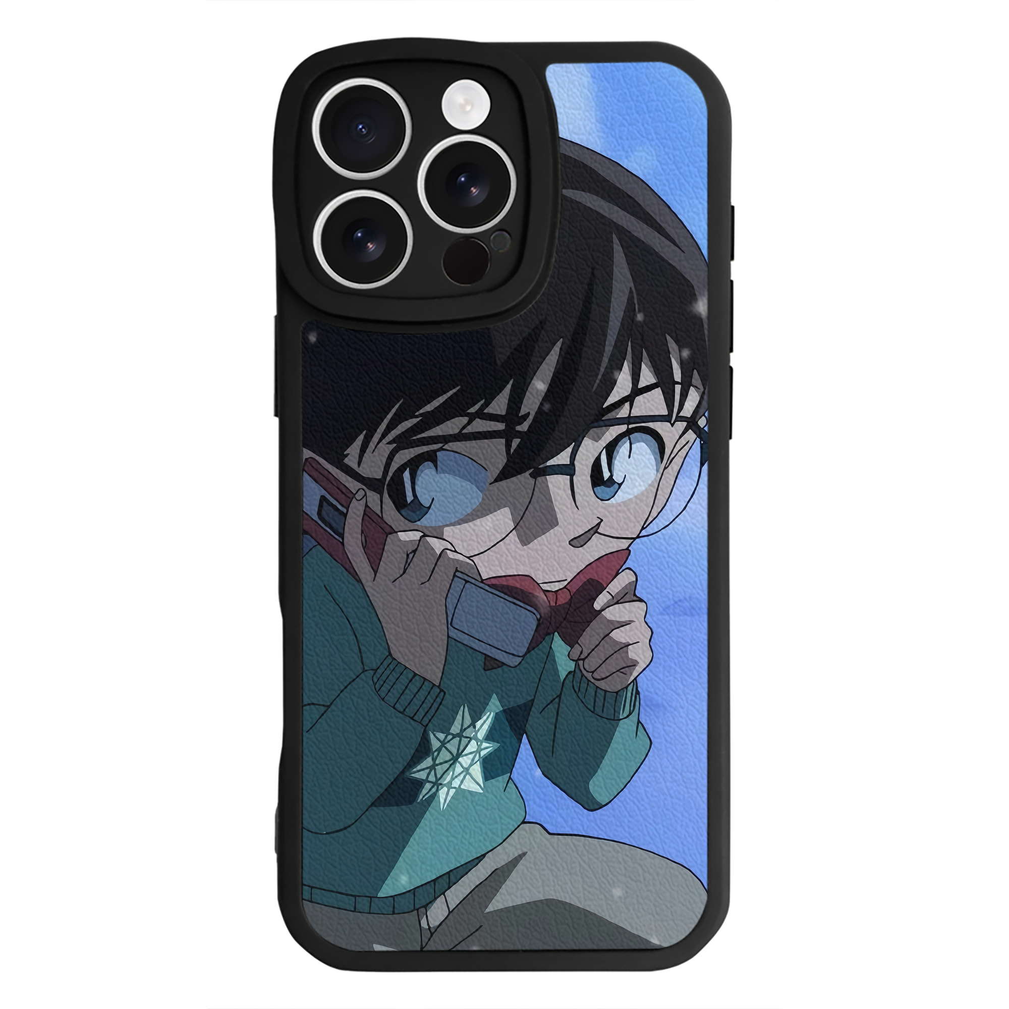 （画像用） 名探偵コナン Detective Conan 【iPhone 16シリーズ対応】シリコンスマホケース（レザー調） 材質：シリコン